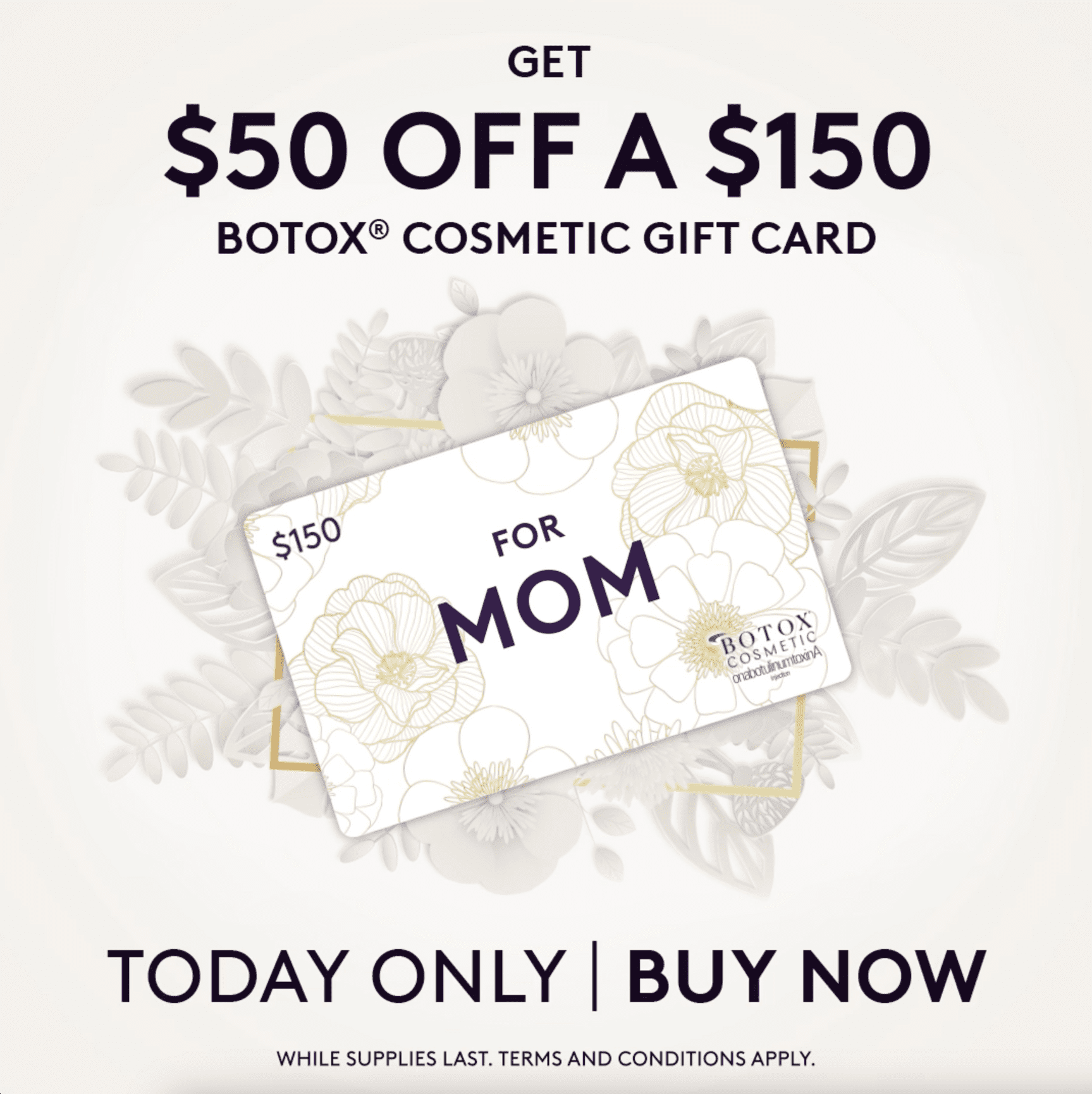 Alee Botox Cosmetic Gift Card Mother's Day Medilaser Surgery and Vein