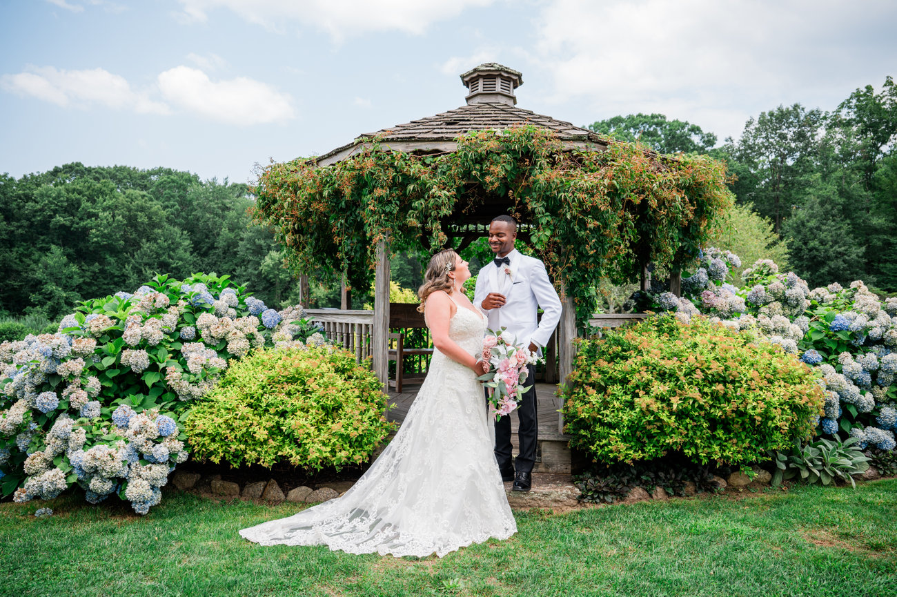 Bride and Groom Garden Wedding at Wood Acres Farm